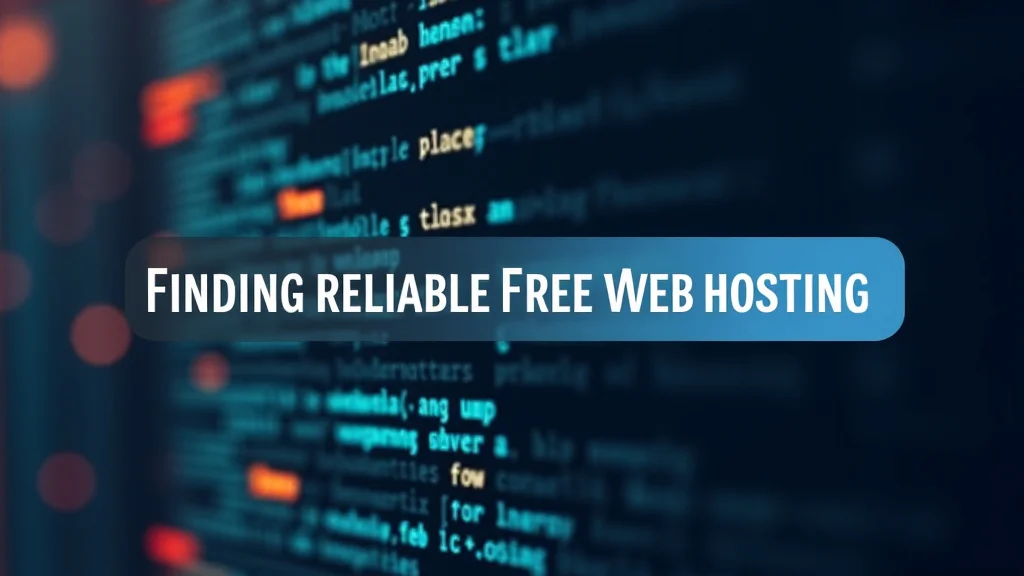 The image shows a computer screen displaying web hosting options with a focus on finding reliable free services.