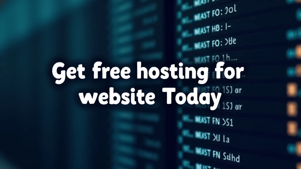 The image shows a stylized computer screen displaying a webpage about getting free hosting for your website today.